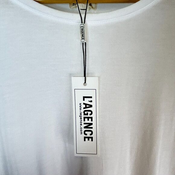 L'AGENCE NWT Remy White Modal Crewneck Short Sleeve T-Shirt Size XL - Picture 6 of 12